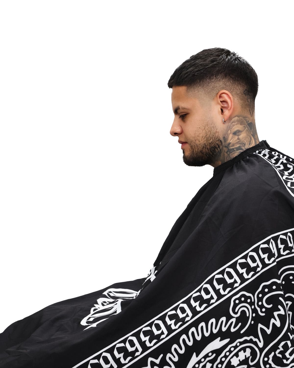 Faded Culture White Bandana Barber Cape #color_white