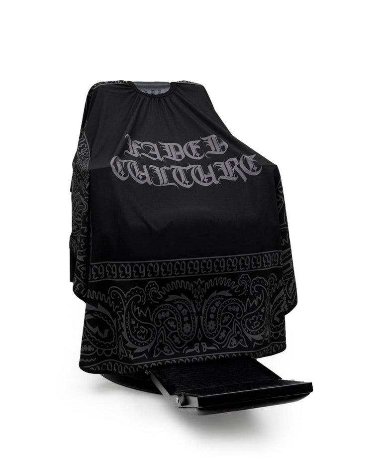 Faded Culture Black Bandana Barber Cape #color_black