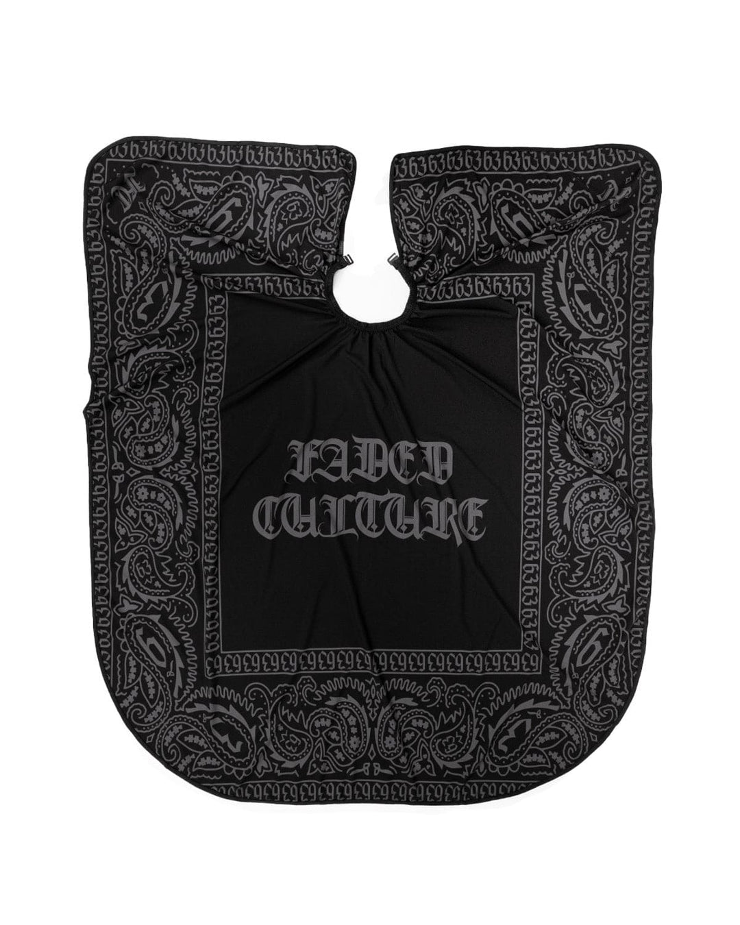 Faded Culture Black Bandana Barber Cape #color_black