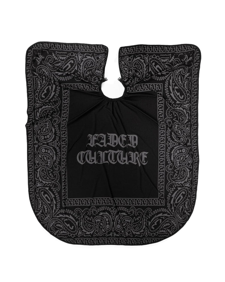 Faded Culture Black Bandana Barber Cape #color_black
