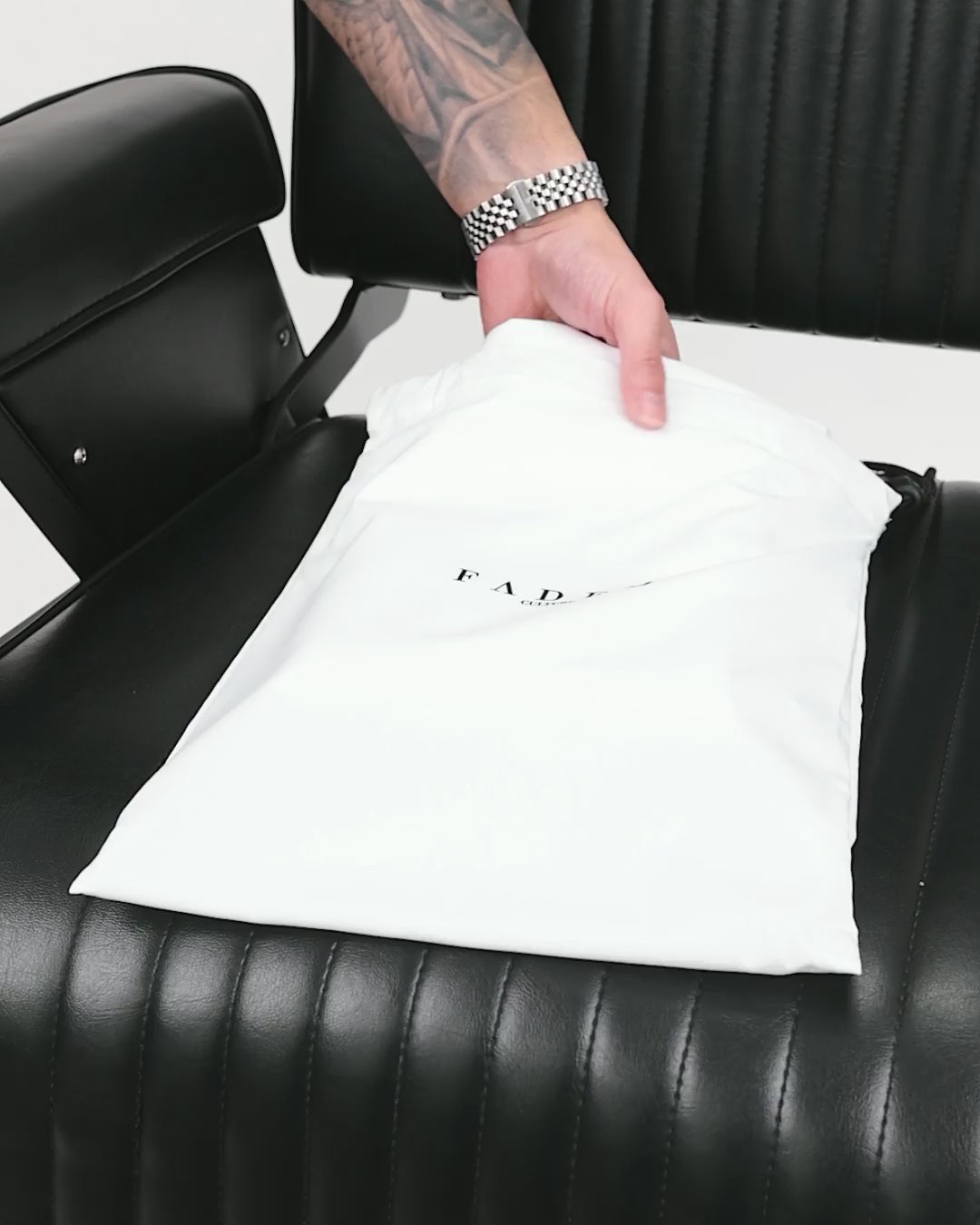 Faded Culture White Barber Cape #color_white