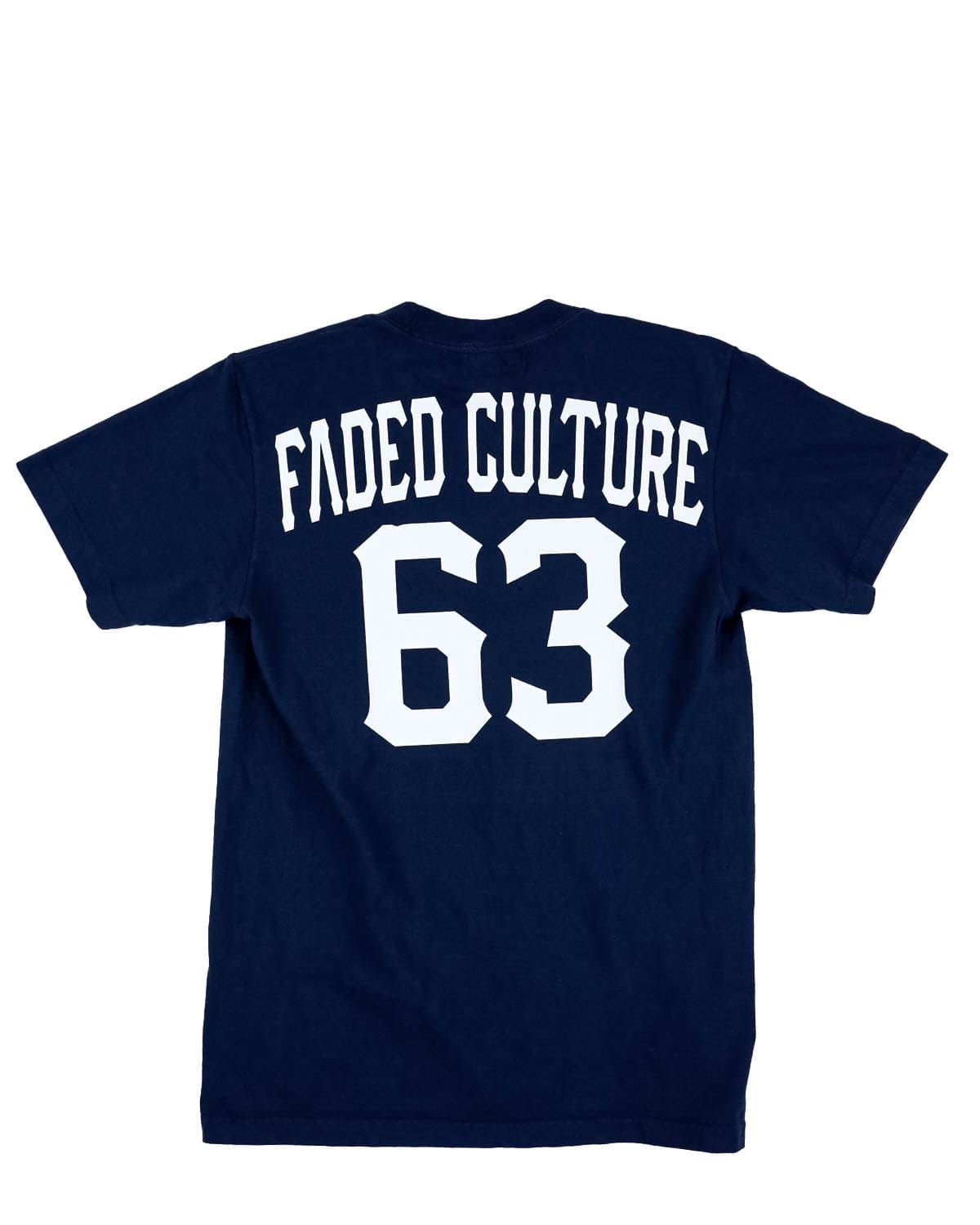 7.5 oz. Max heavyweight garment dye, FC Sport Navy oversized shirt with white print #color_navy