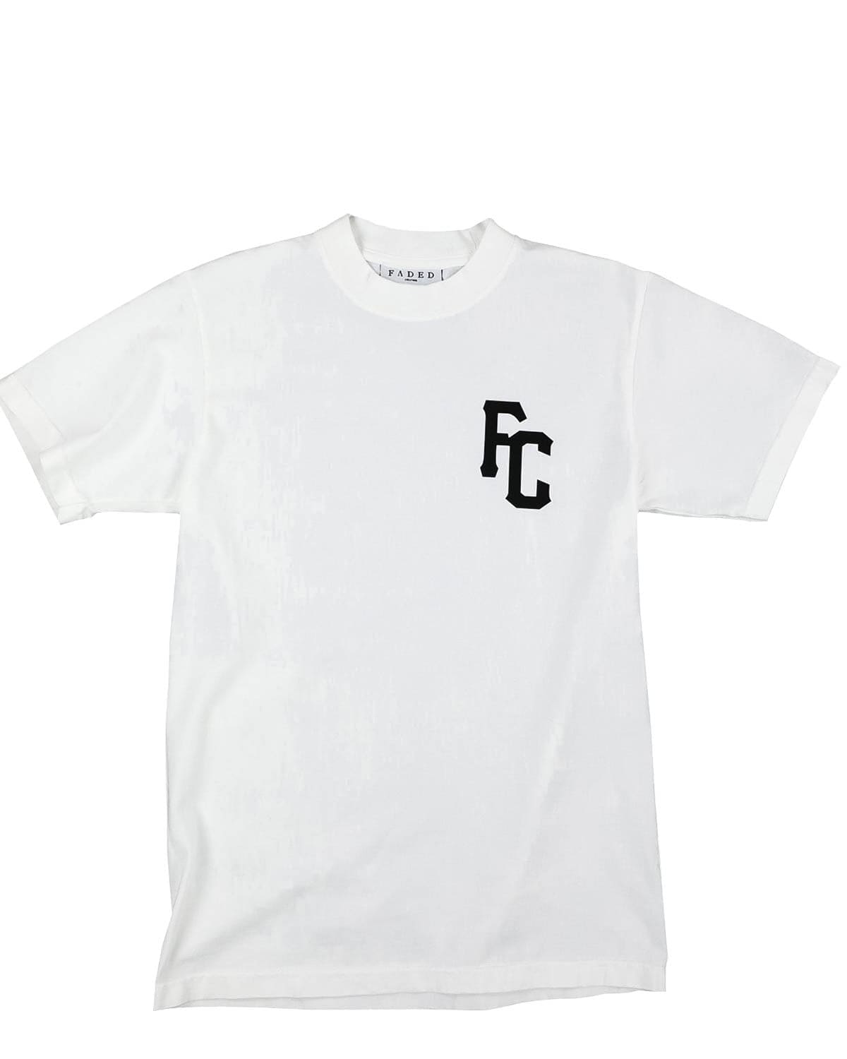7.5 oz. Max heavyweight garment dye, FC Sport White oversized shirt with black print #color_white