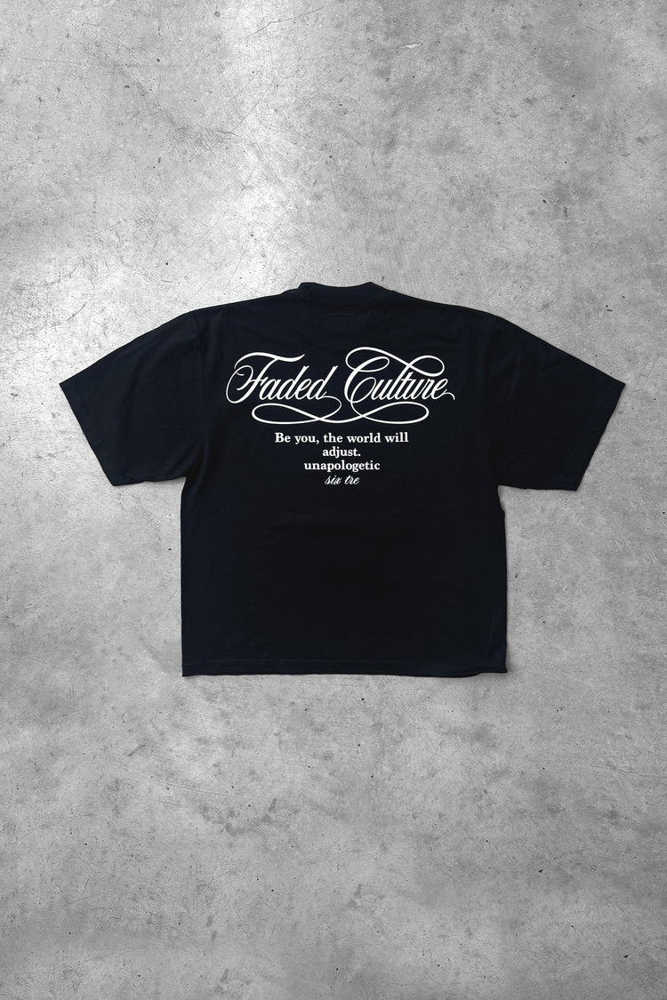 Faded Culture Be You tee, black — back view #color_black