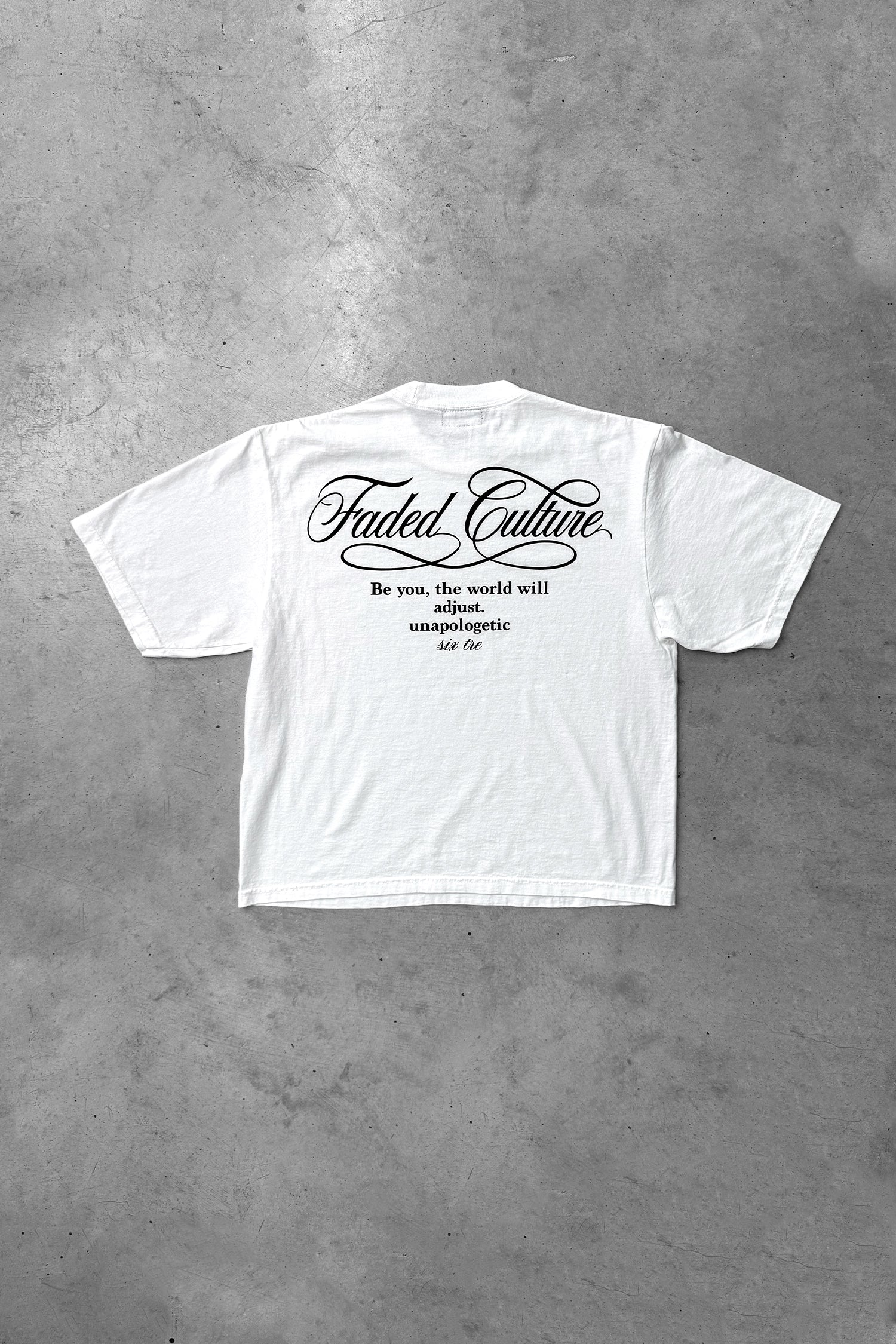Faded Culture Be You tee, white — back view #color_white