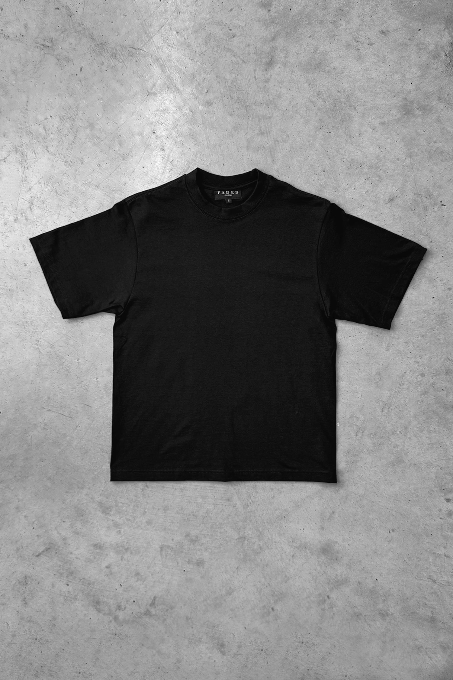 Faded Culture Less Is More tee, black — front view #color_black