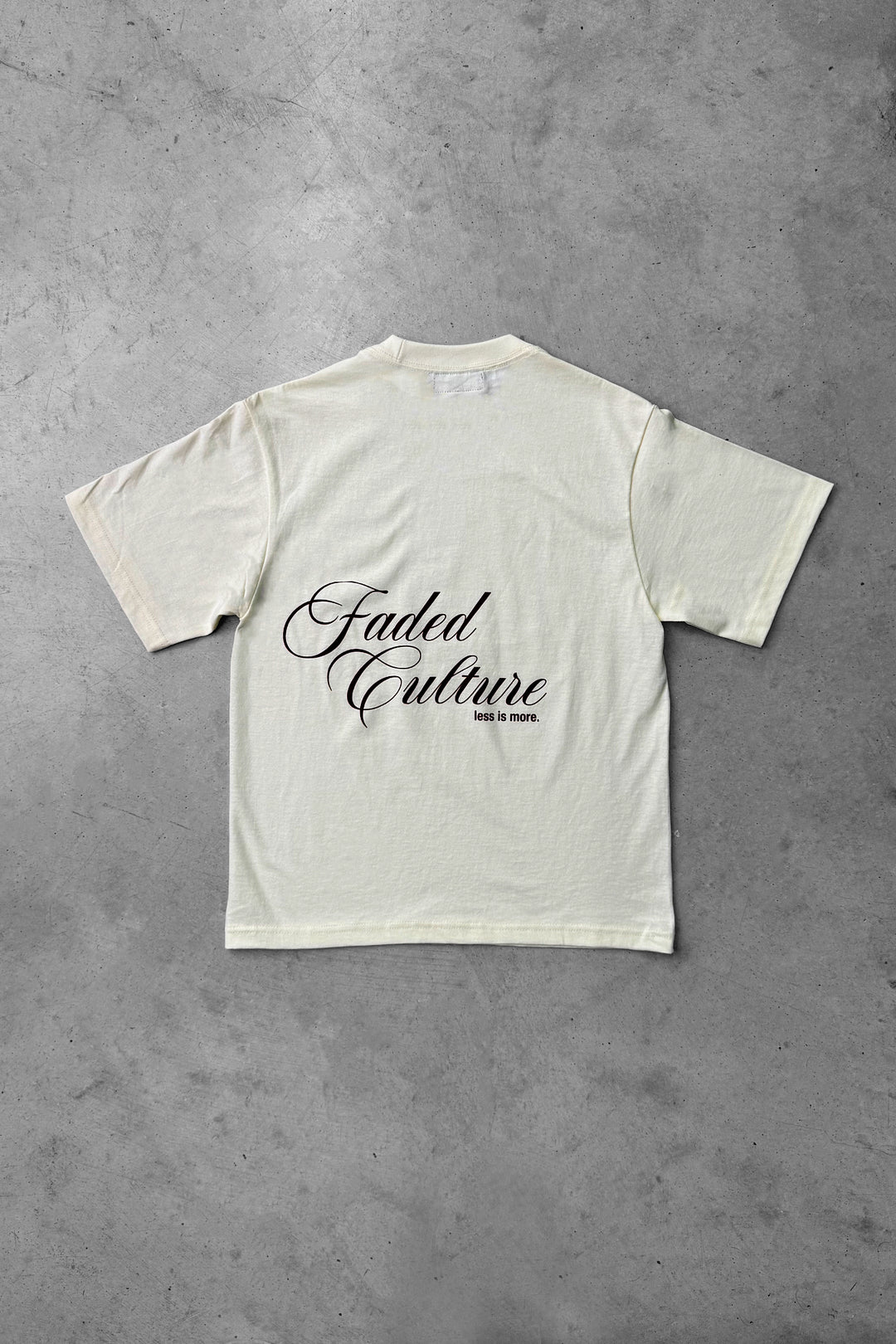Faded Culture Less Is More tee, Cream — back view #color_cream