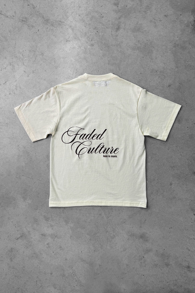 Faded Culture Less Is More tee, Cream — back view #color_cream