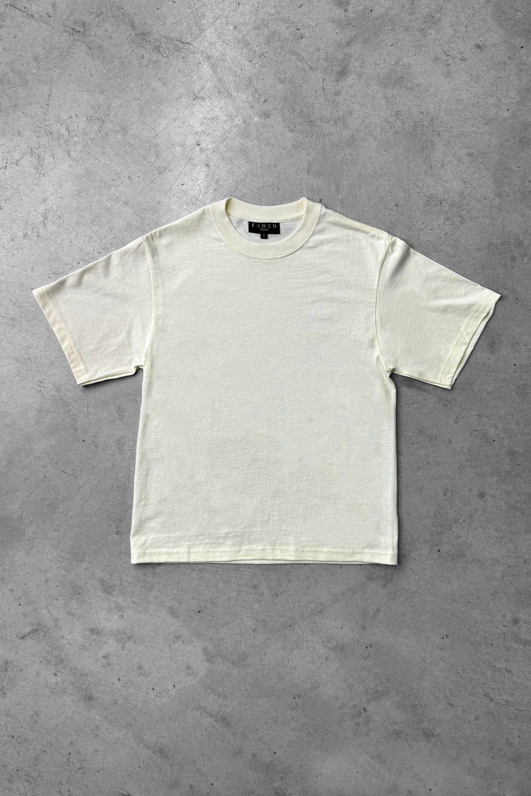 Faded Culture Less Is More tee, cream — front view #color_cream