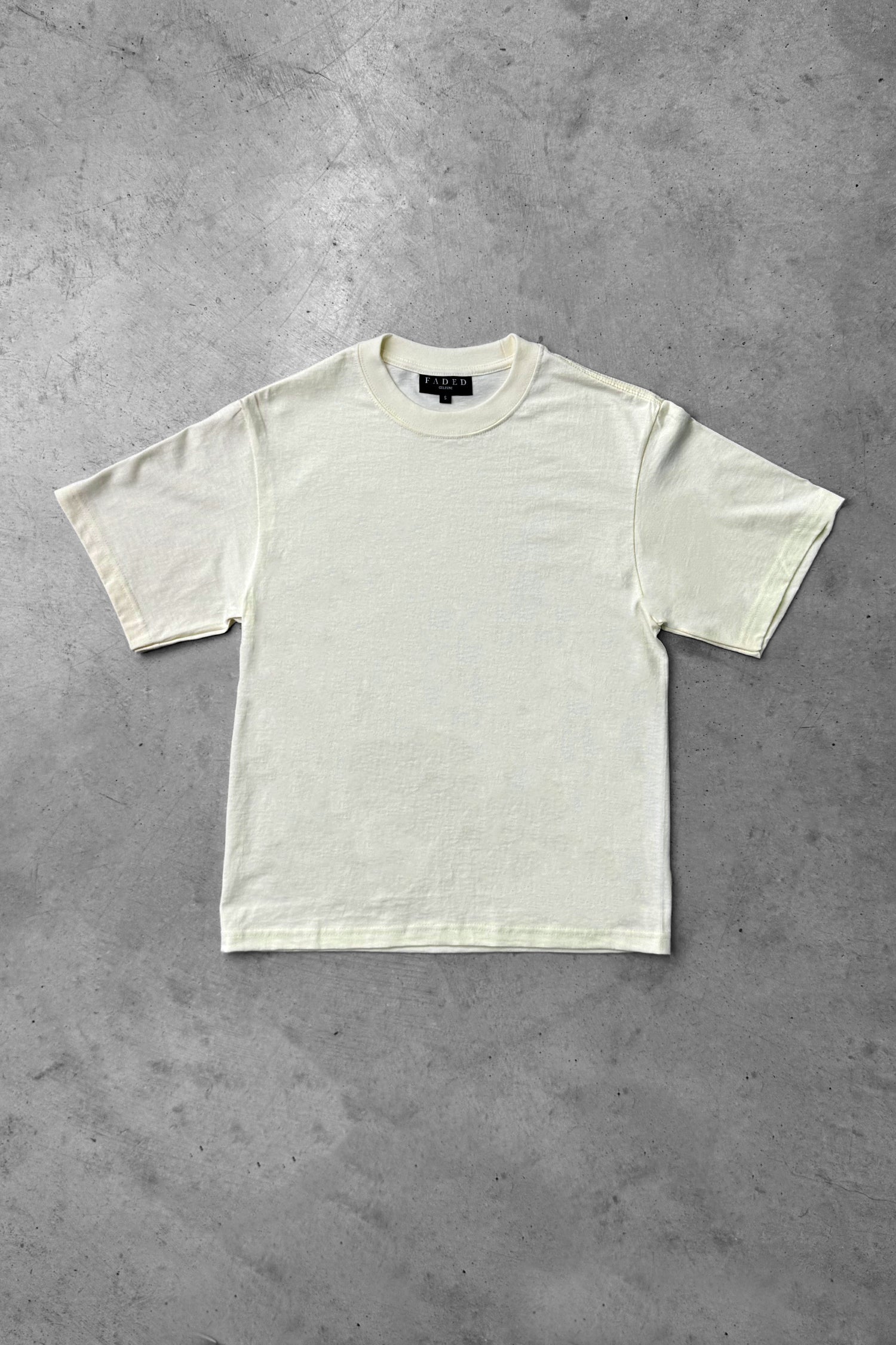 Faded Culture Less Is More tee, cream — front view #color_cream