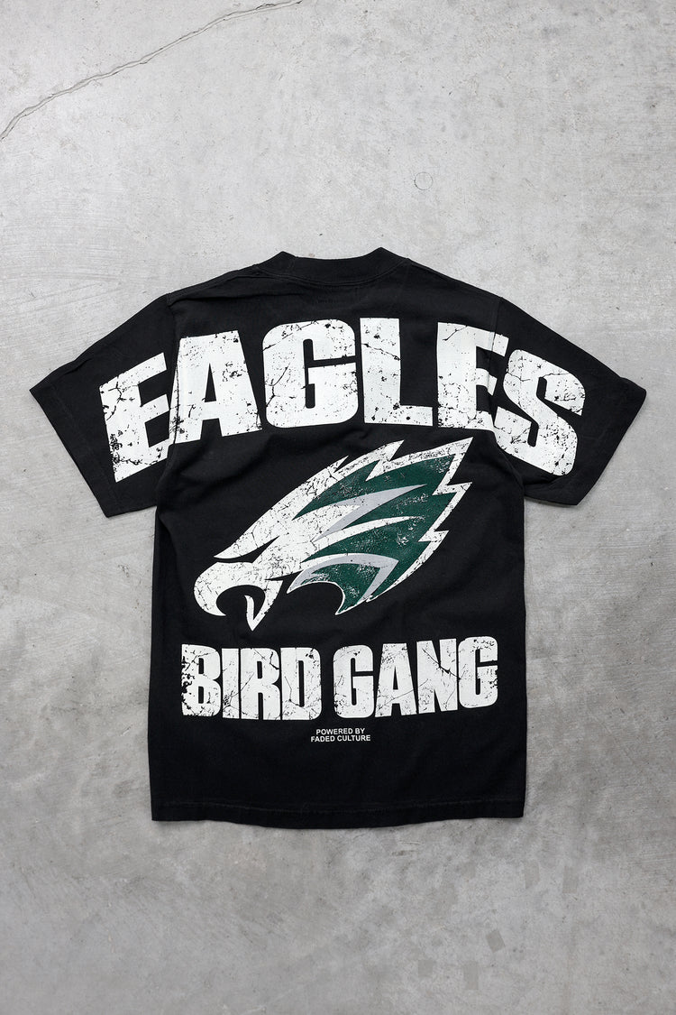 Bird Gang tee in Black, back #color_black