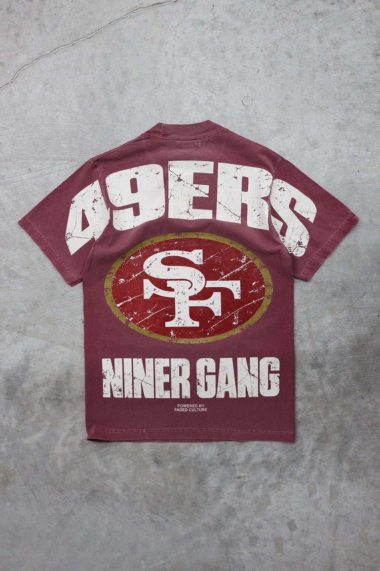 Niner Gang tee in Red, back #color_red