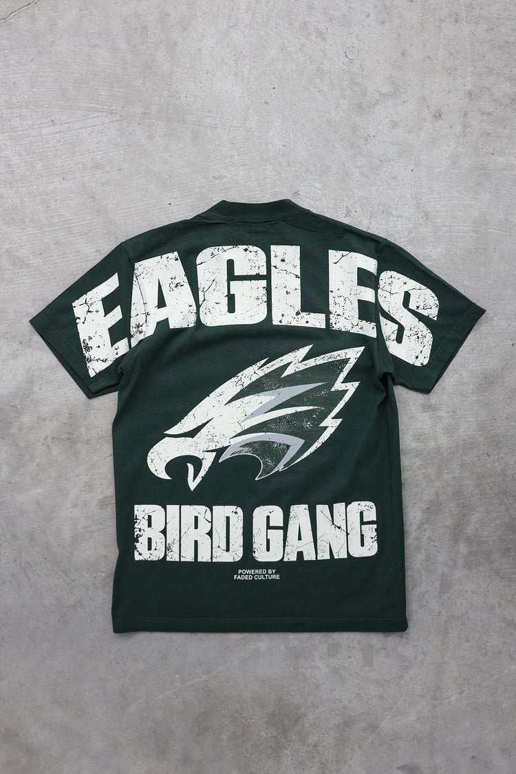 Bird Gang tee in Green, back #color_green