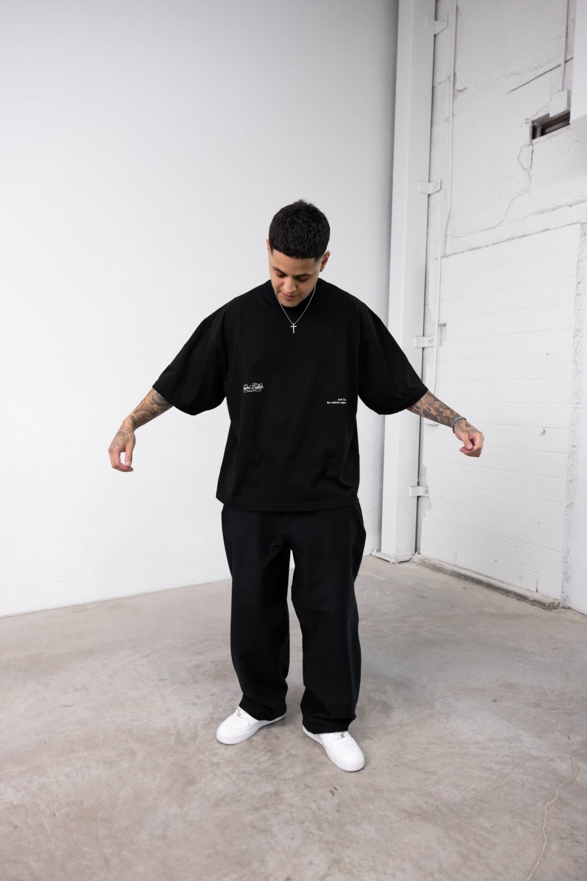 Faded Culture Unapologetic tee, black — front view on model #color_black