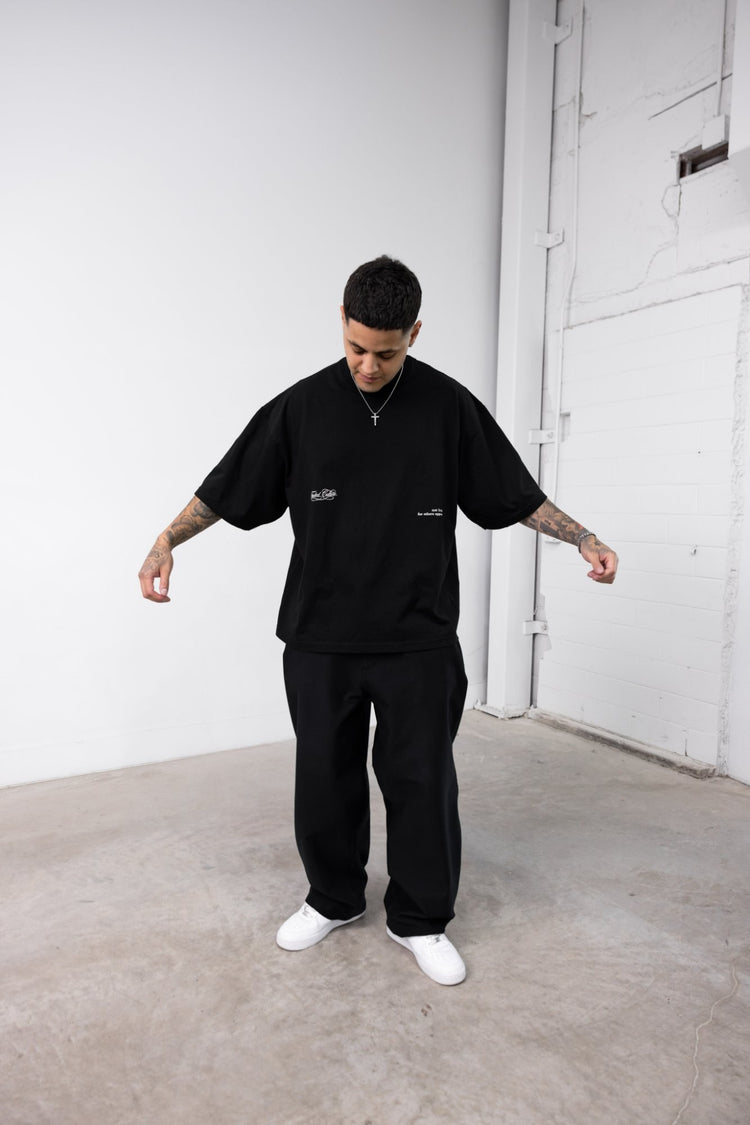 Faded Culture Unapologetic tee, black — front view on model #color_black