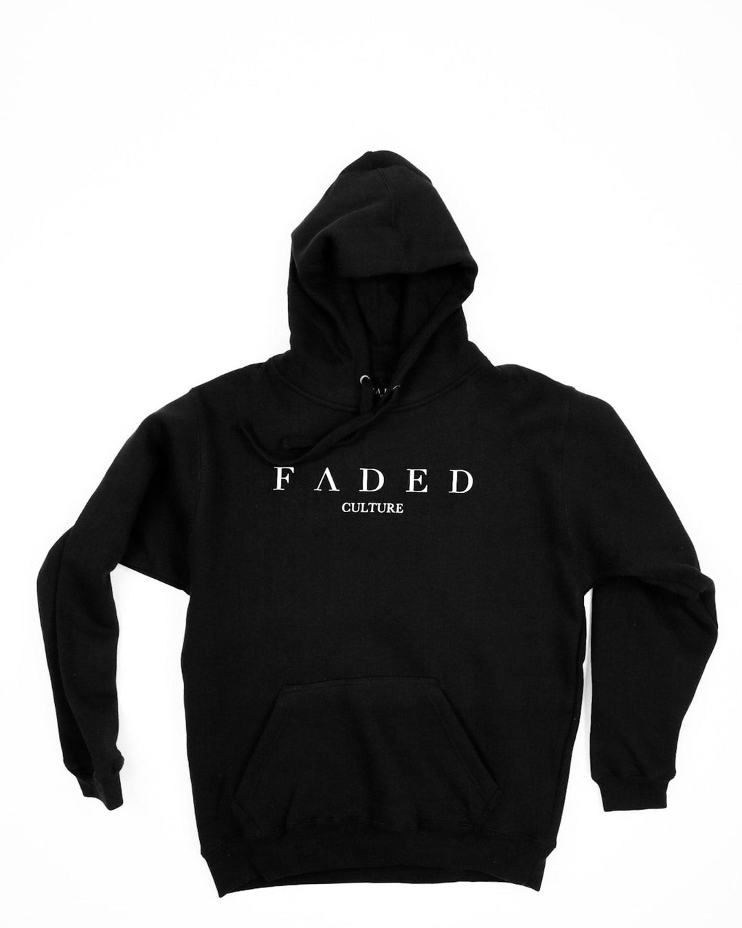 12.0 oz heavyweight fleece pullover, black FC logo hoodie with white print