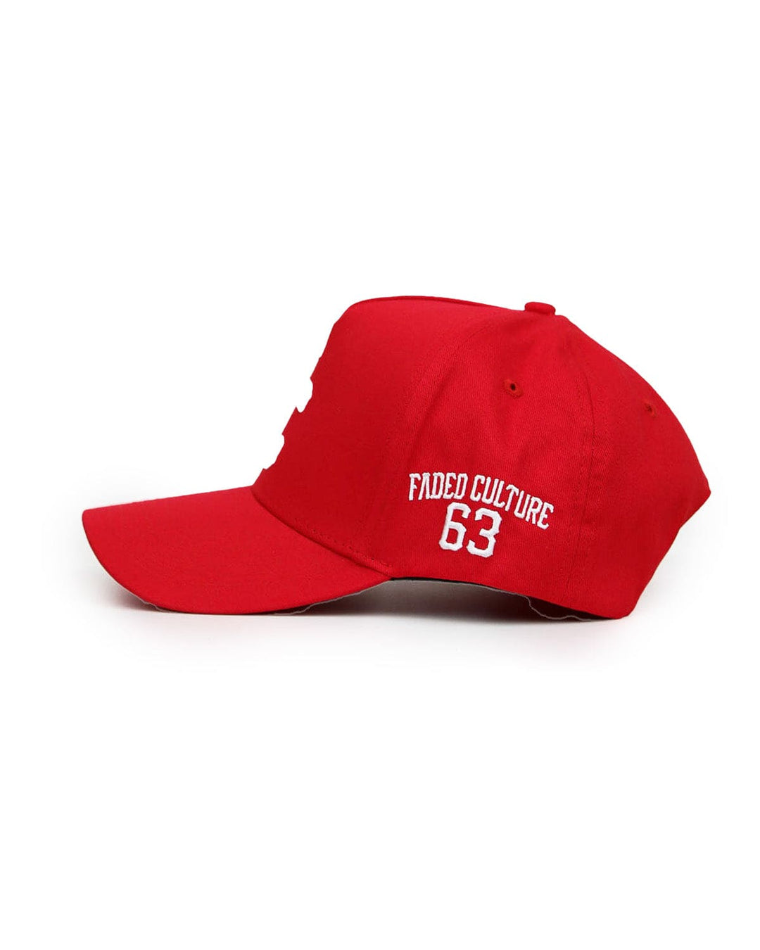 Black 5 panel FC 63 embroidered snapback hat #color_red
